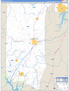 Granville County Wall Map Basic Style