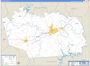 Grayson County Wall Map Basic Style