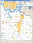 Grayson County Wall Map Basic Style