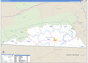 Grayson County Wall Map Basic Style