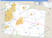 Greene County Wall Map Basic Style