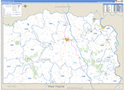 Greene Wall Map Basic Style