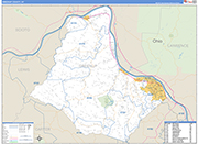 Greenup County Wall Map Basic Style
