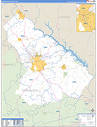 Greenwood County Wall Map Basic Style