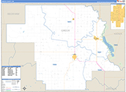 Greer County Wall Map Basic Style