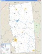 Grimes County Wall Map Basic Style