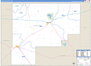 Guadalupe County Wall Map Basic Style