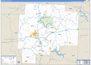 Guernsey County Wall Map Basic Style