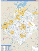 Gwinnett County Wall Map Basic Style