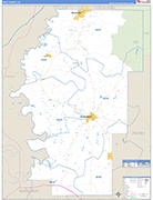Hale County Wall Map Basic Style