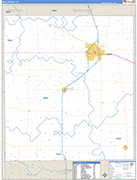Hale County Wall Map Basic Style