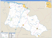 Halifax County Wall Map Basic Style