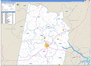 Halifax County Wall Map Basic Style