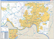 Hamilton County Wall Map Basic Style