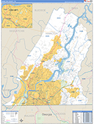 Hamilton County Wall Map Basic Style