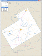 Hamilton County Wall Map Basic Style