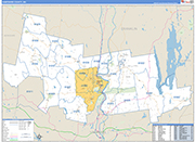 Hampshire County Wall Map Basic Style