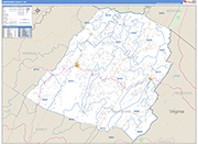 Hampshire County Wall Map Basic Style