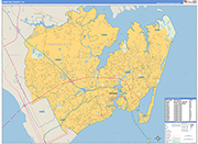 Hampton County Wall Map Basic Style