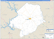 Hancock County Wall Map Basic Style