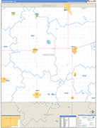 Hancock County Wall Map Basic Style