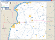 Hancock County Wall Map Basic Style