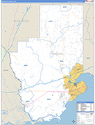 Hancock County Wall Map Basic Style