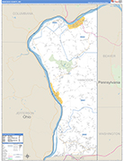 Hancock County Wall Map Basic Style