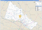 Hanover County Wall Map Basic Style