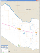 Hardeman County Wall Map Basic Style