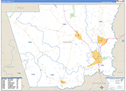 Hardin County Wall Map Basic Style