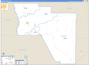 Harding County Wall Map Basic Style