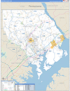 Harford County Wall Map Basic Style