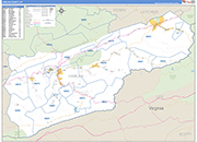 Harlan County Wall Map Basic Style