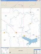 Harlan County Wall Map Basic Style