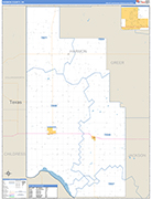 Harmon County Wall Map Basic Style