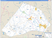 Harnett County Wall Map Basic Style