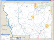 Harris County Wall Map Basic Style