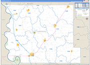 Harrison County Wall Map Basic Style