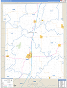Harrison County Wall Map Basic Style
