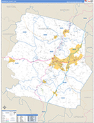 Harrison County Wall Map Basic Style