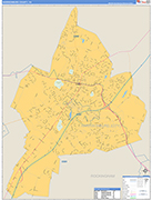 Harrisonburg County Wall Map Basic Style
