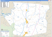 Hart County Wall Map Basic Style