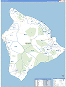 Hawaii County Wall Map Basic Style