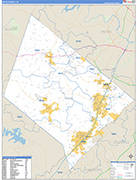 Hays County Wall Map Basic Style