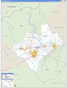 Haywood County Wall Map Basic Style