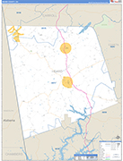 Heard County Wall Map Basic Style