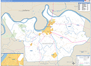 Henderson County Wall Map Basic Style