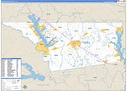 Henderson County Wall Map Basic Style