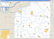 Henry County Wall Map Basic Style